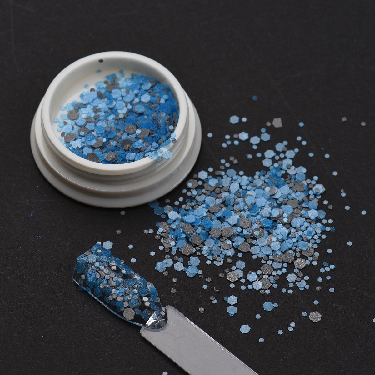 6 Colors Glow In The Dark Glitter Dipping Nail Powder Nail