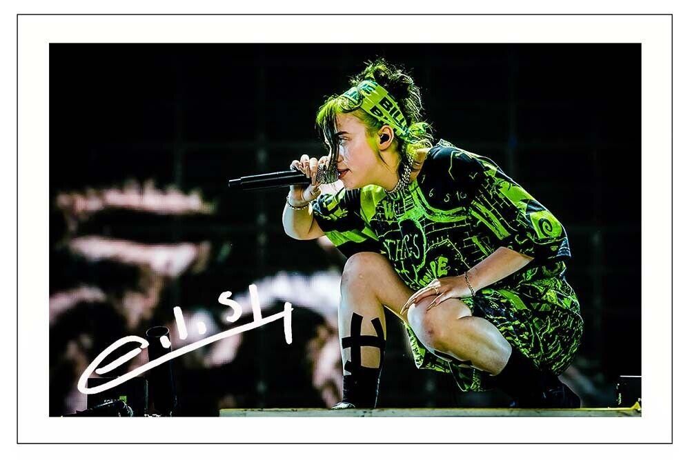 BILLIE EILISH SIGNED Photo Poster painting PRINT AUTOGRAPH MUSIC