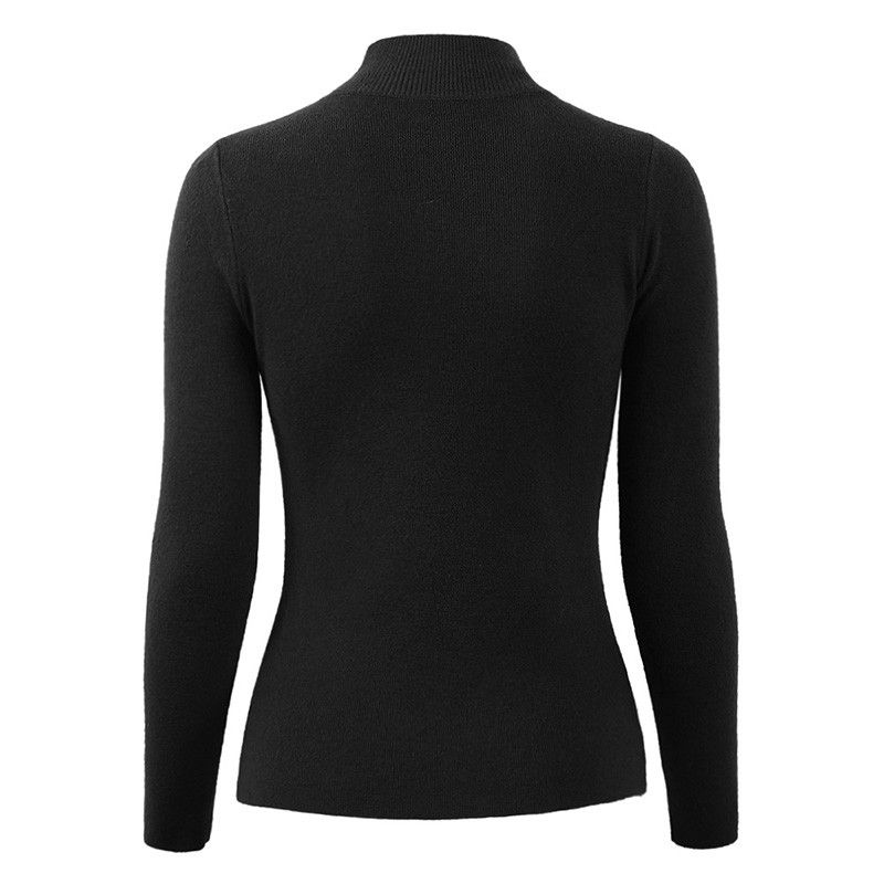 Casual Women Autumn Winter Basic Knitted Sweater Solid Color