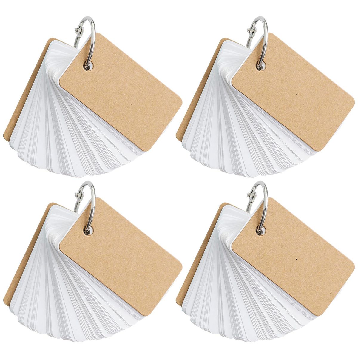 Flash Cards Study Note Cards W/ Binder Rings Flashcards School White