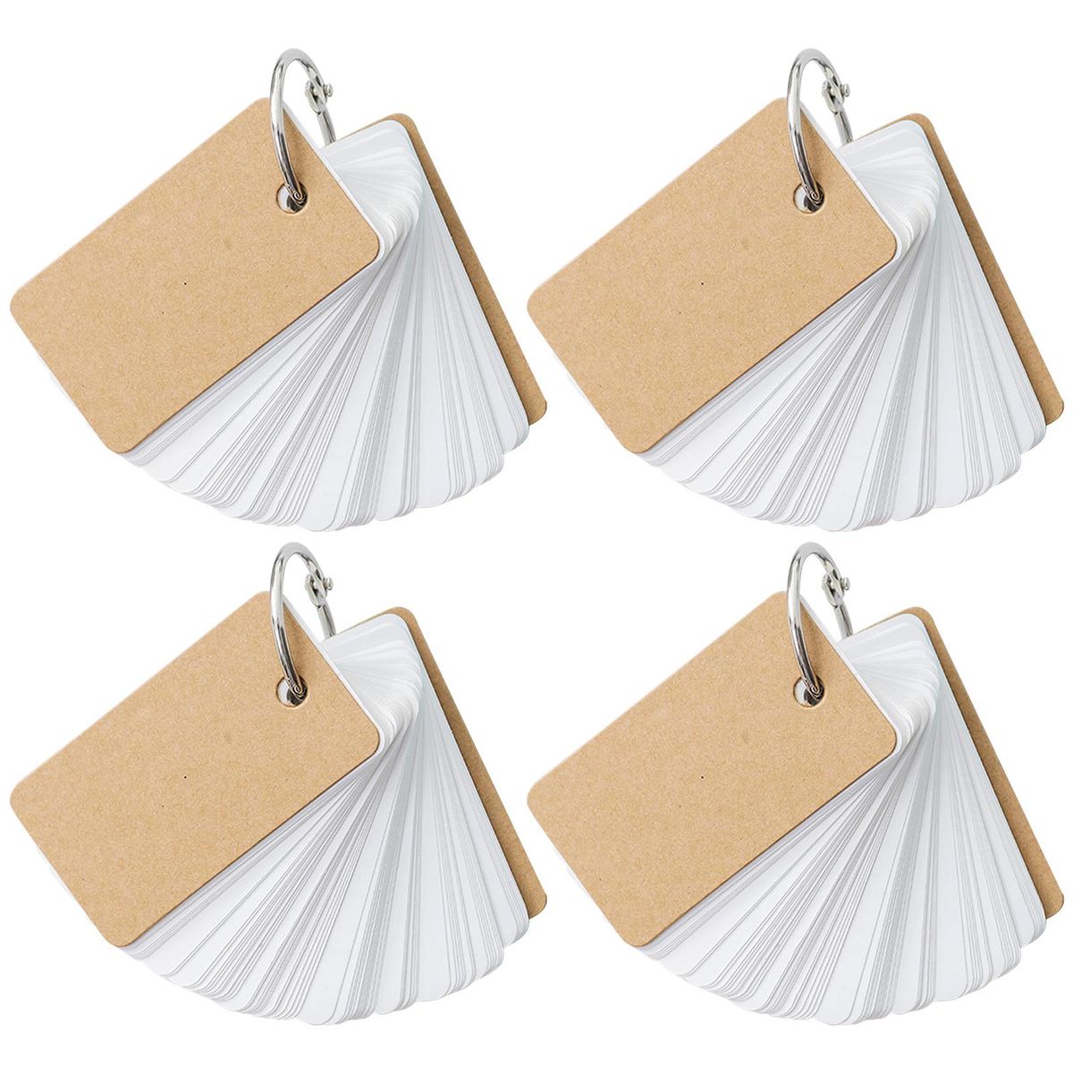 Flash Cards Study Note Cards W/ Binder Rings Flashcards School White