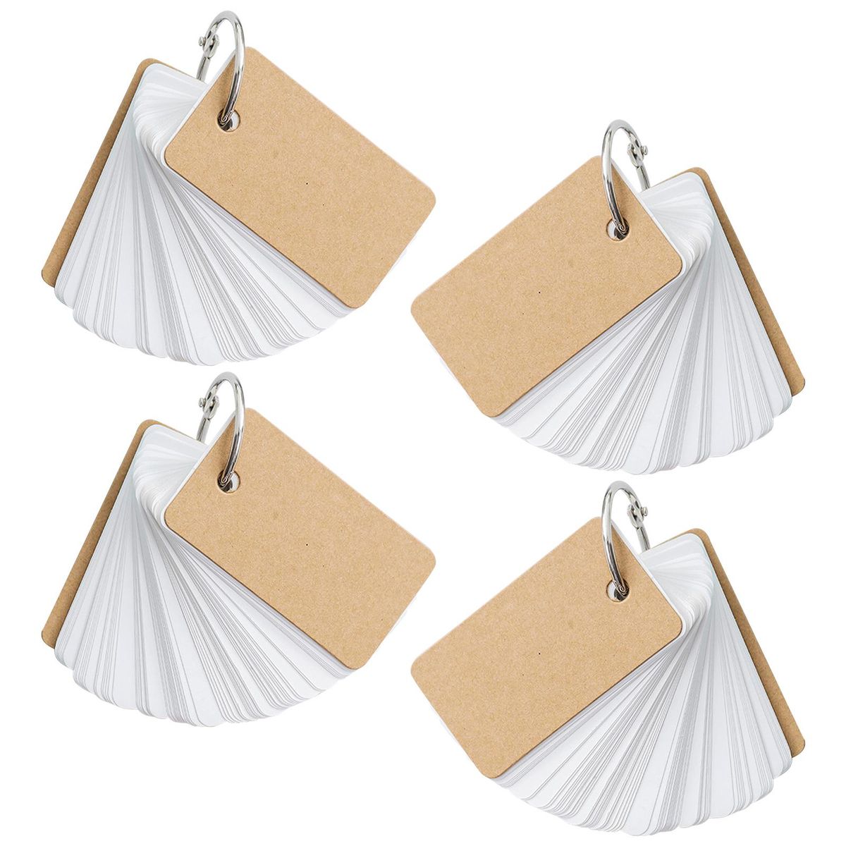 Flash Cards Study Note Cards W/ Binder Rings Flashcards School White