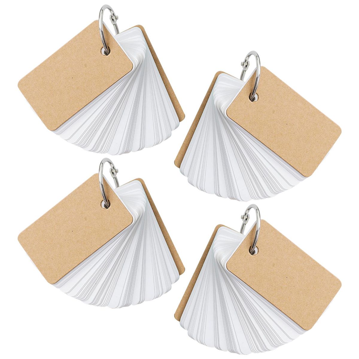 Flash Cards Study Note Cards W/ Binder Rings Flashcards School White