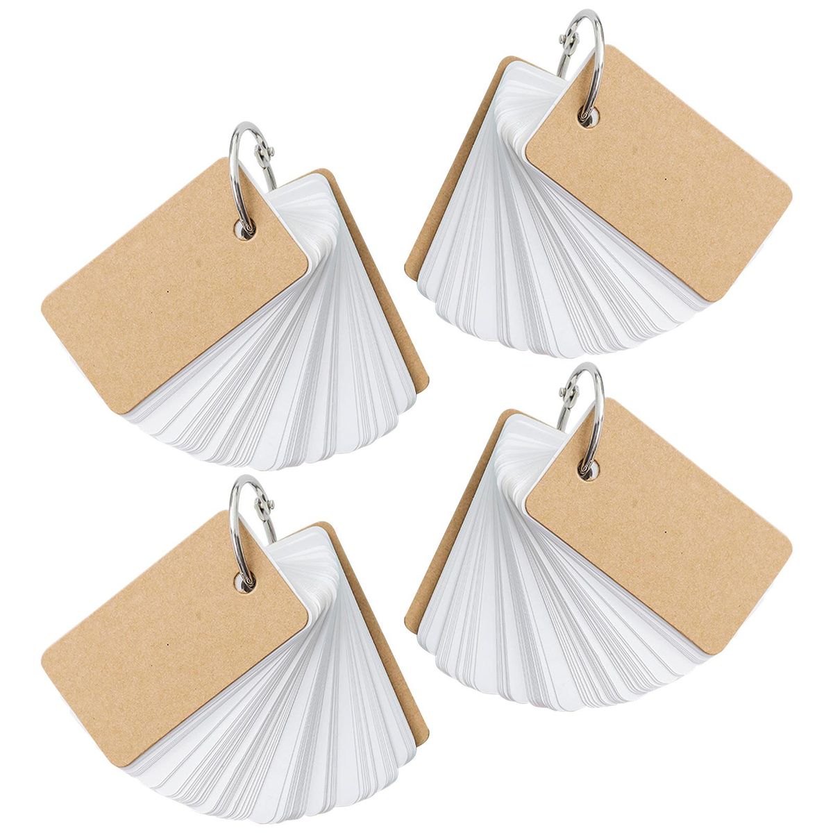 Flash Cards Study Note Cards W/ Binder Rings Flashcards School White