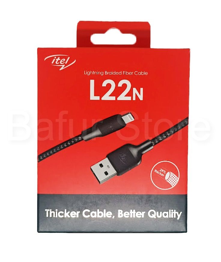 1M Lightning Braided Fibre USB Cable L22N