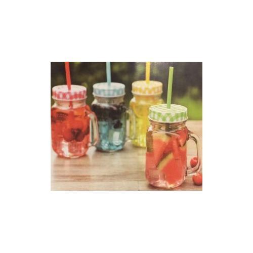Mason Jar With Lids - For Drinks And Milk - 4pcs