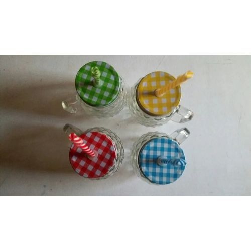 Mason Jar With Lids - For Drinks And Milk - 4pcs