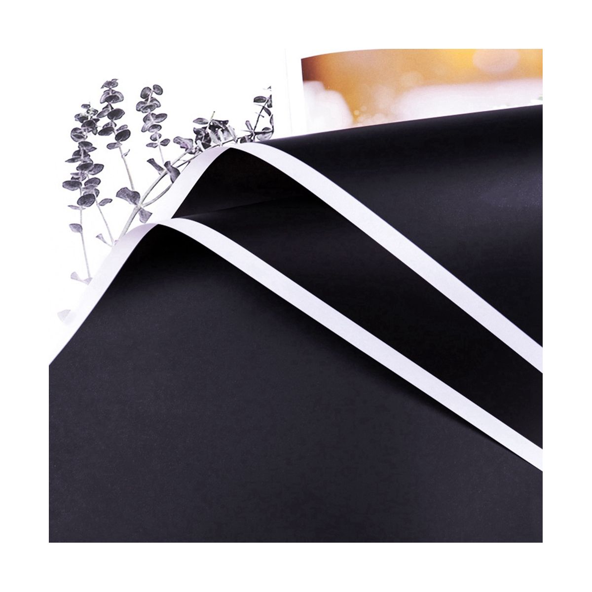 20PC White Border Flower Wrapping Papers Line Fog Surface Gi