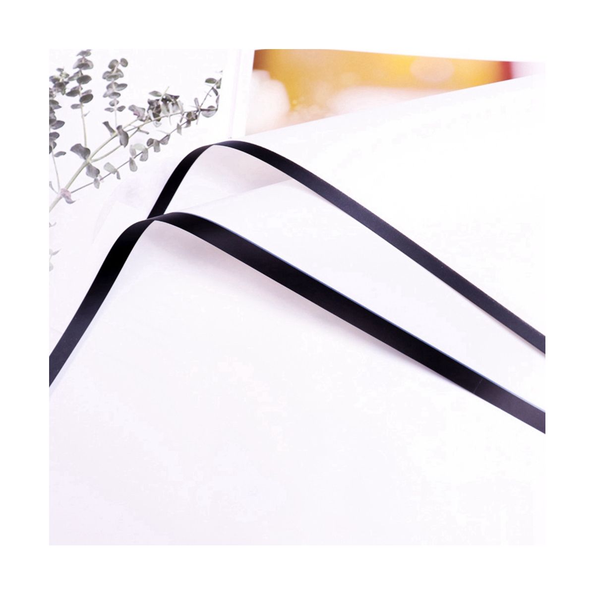 20PC White Border Flower Wrapping Papers Line Fog Surface Gi