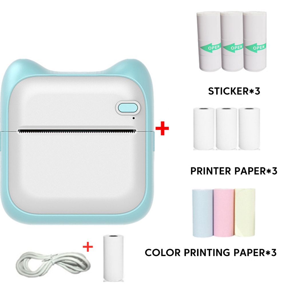 Cute Portable Printer Thermal Printing 53mm Sticker Wireless Inkless Mini Pocket Printer