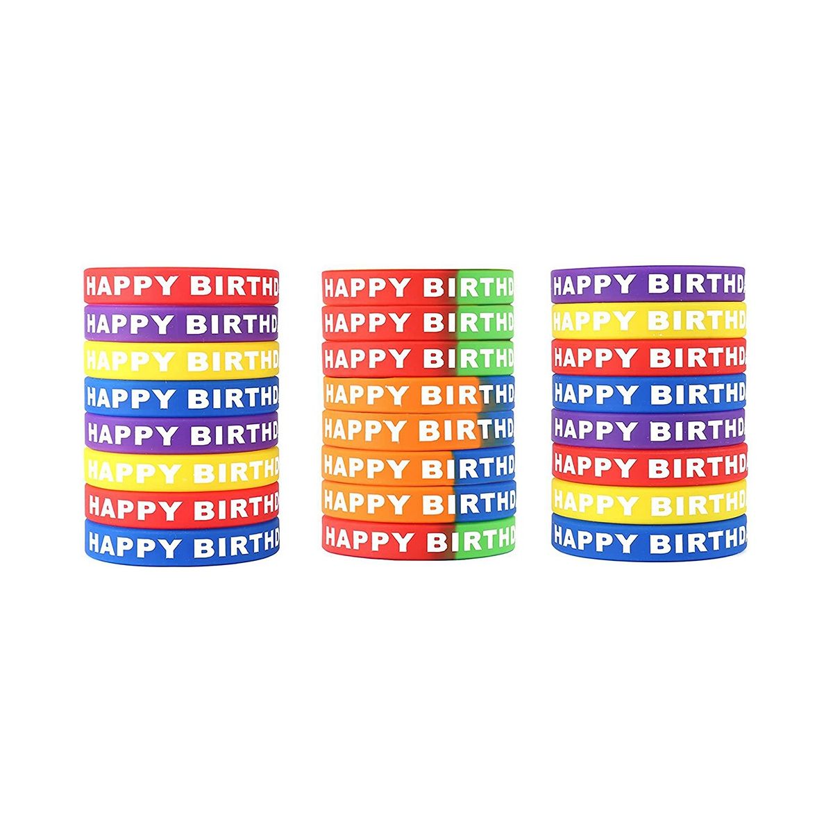 18Pcs,Colored Bracelets for Birthday Party Supplies Favors 6 Styles