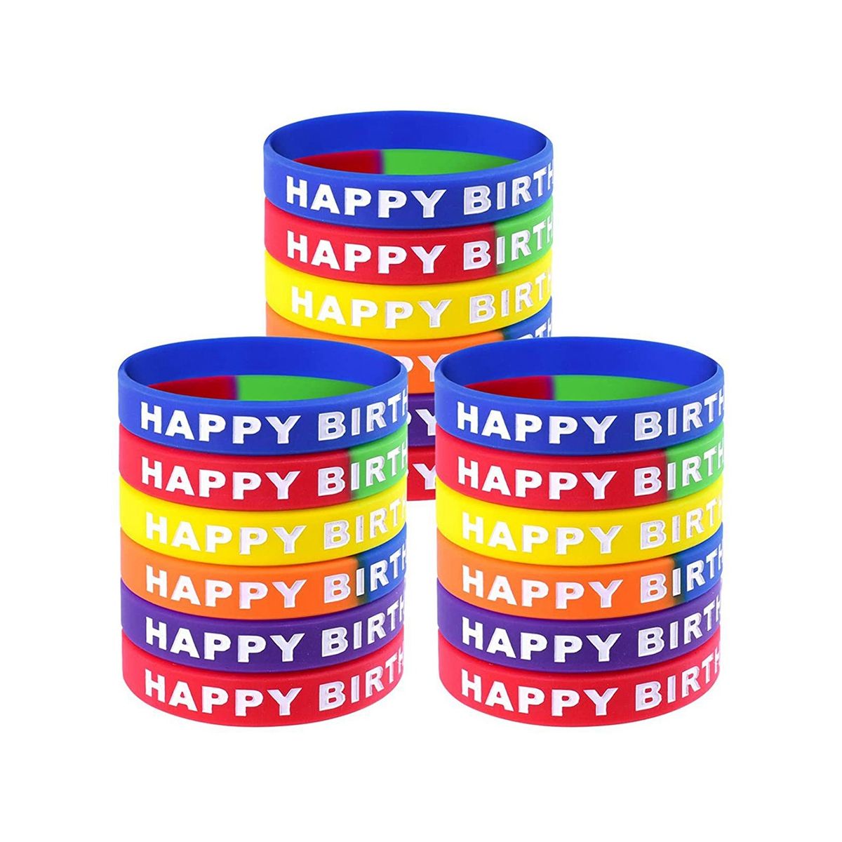18Pcs,Colored Bracelets for Birthday Party Supplies Favors 6 Styles