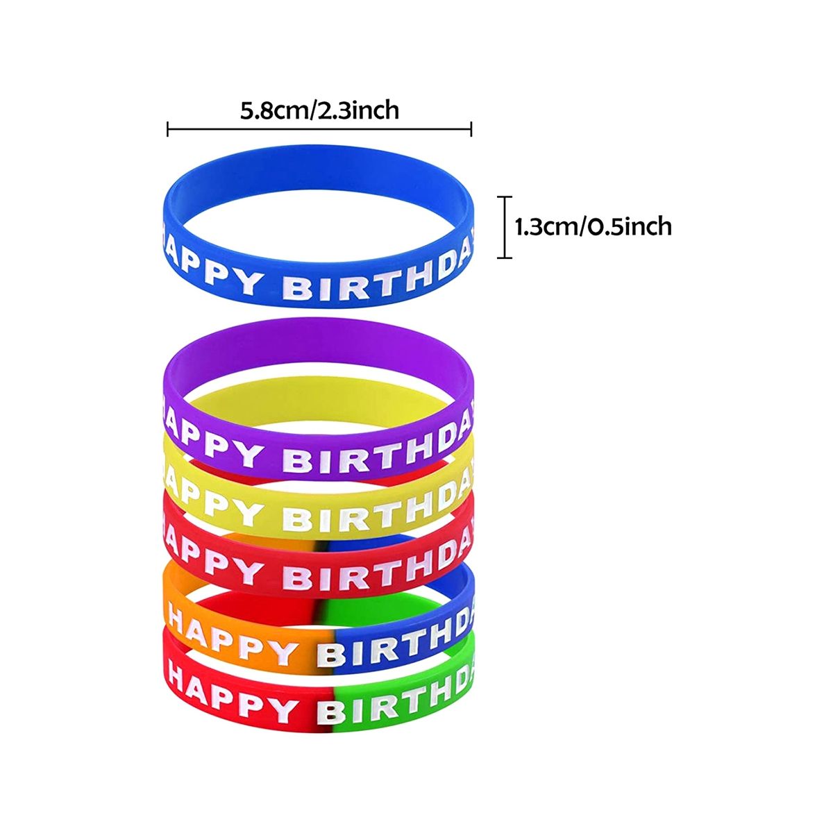 18Pcs,Colored Bracelets for Birthday Party Supplies Favors 6 Styles