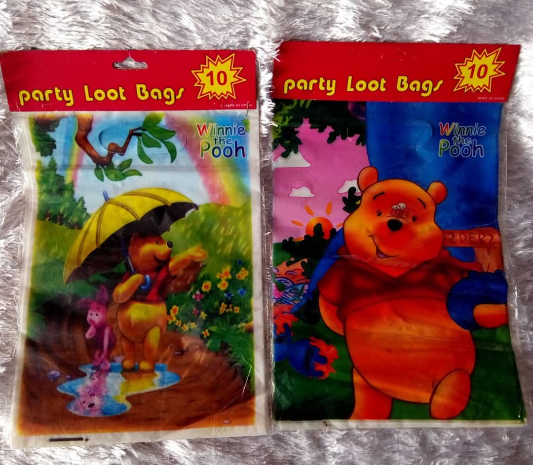 Winnie The Pooh Disney Character Party Loot Bags - 3 Packs