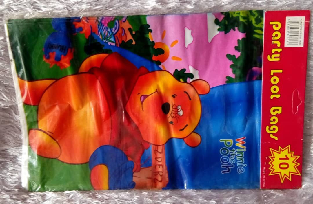 Winnie The Pooh Disney Character Party Loot Bags - 3 Packs