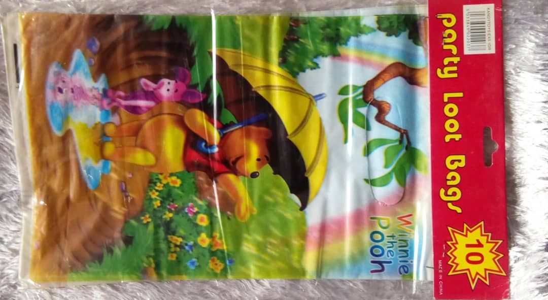 Winnie The Pooh Disney Character Party Loot Bags - 3 Packs