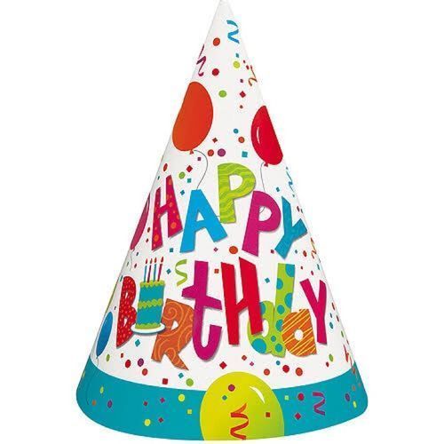 24pcs Happy Birthday Cone Cap For Kids