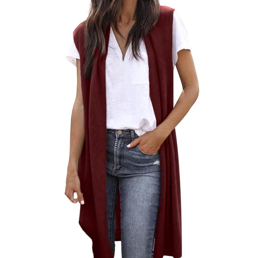 Sleeping jacket long vest for women, kimono cardigan with open front pocket, informal, light, elegant, bar, autumn