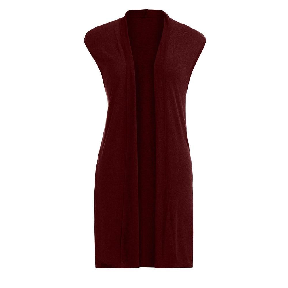Sleeping jacket long vest for women, kimono cardigan with open front pocket, informal, light, elegant, bar, autumn