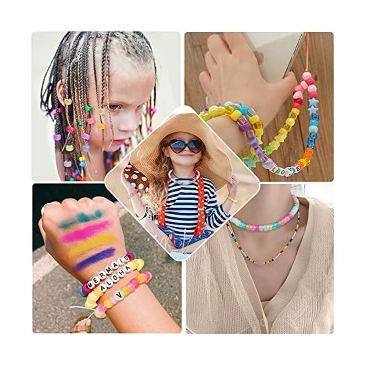 1900Pcs Glow in the Dark Beads Mix 9 Colors Glow Beads