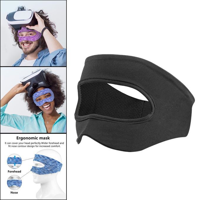 VR Face Cover Mask For Quest 2 Sweat Band Design Breathable Black