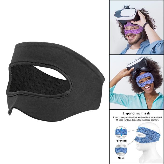 VR Face Cover Mask For Quest 2 Sweat Band Design Breathable Black