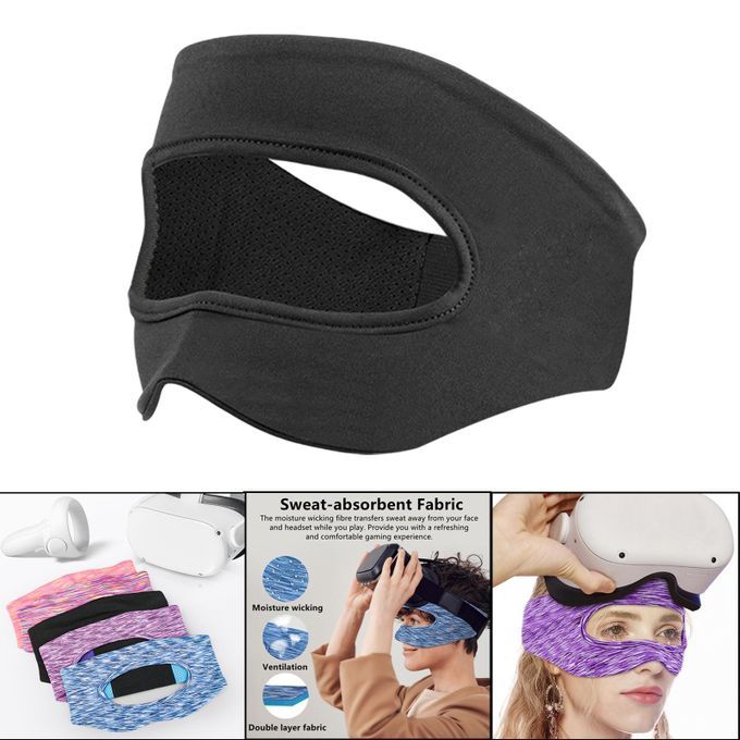 VR Face Cover Mask For Quest 2 Sweat Band Design Breathable Black