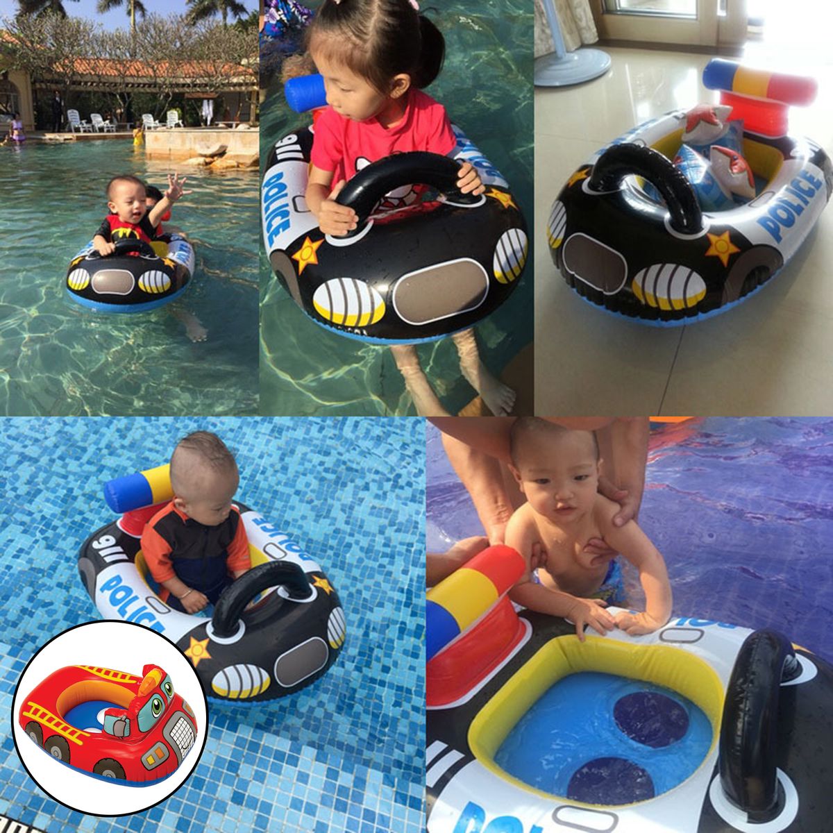 Baby Swimming Inflatable Float Seat Toddler Kid Water Pool Swim Red