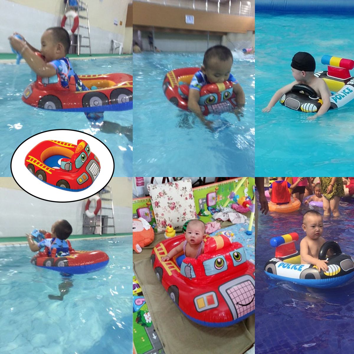 Baby Swimming Inflatable Float Seat Toddler Kid Water Pool Swim Red