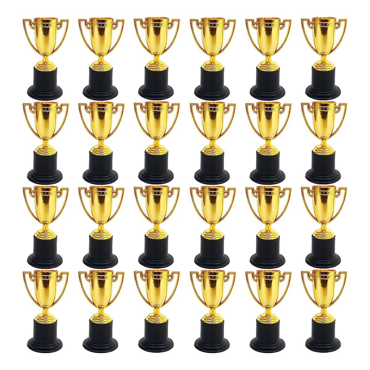 24 Pack Mini Trophy for Kids Awards,Plastic Gold Award Trophy Cups