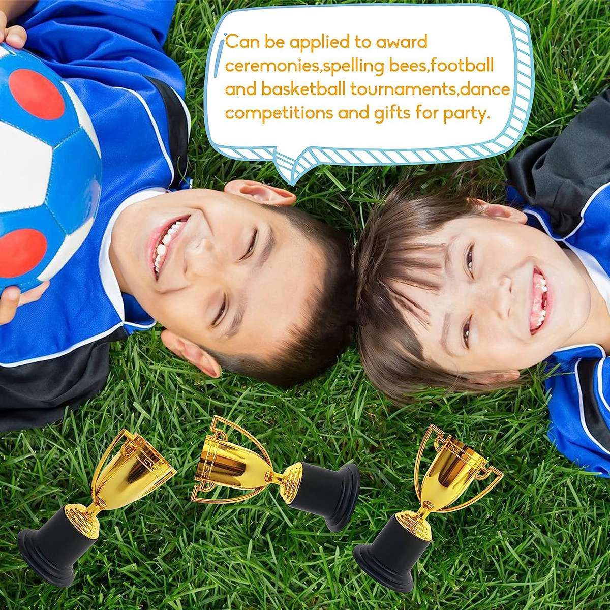 24 Pack Mini Trophy for Kids Awards,Plastic Gold Award Trophy Cups