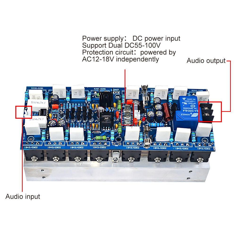 1000W High Power Mono Channel Amplifier Board Professional Stage AMP Board With 5200 1943 Tubes For Sound Amplifiers DIY