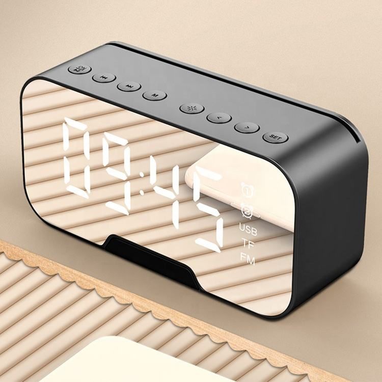 Portable Stereo Bluetooth Speaker Digital Clock LED Display