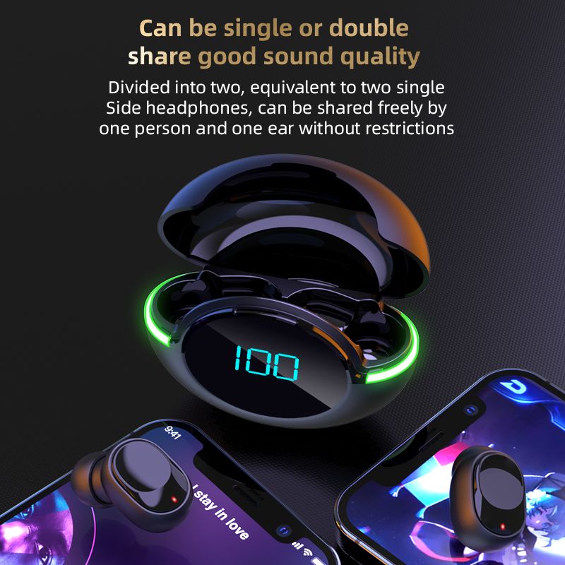 Bluetooth Earphone Fingerprint Touch Headset In-Ear Earbud