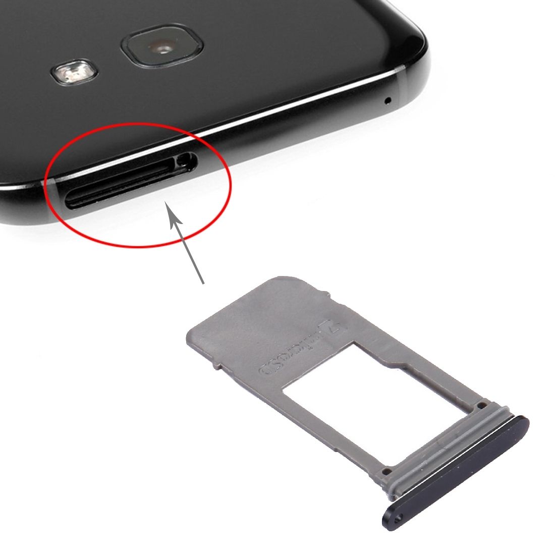 IPartsBuy For Samsung Galaxy A5 (2017) / A520 & A7 (2017) / A720 SIM Card Tray + Micro SD Card Tray(Black)