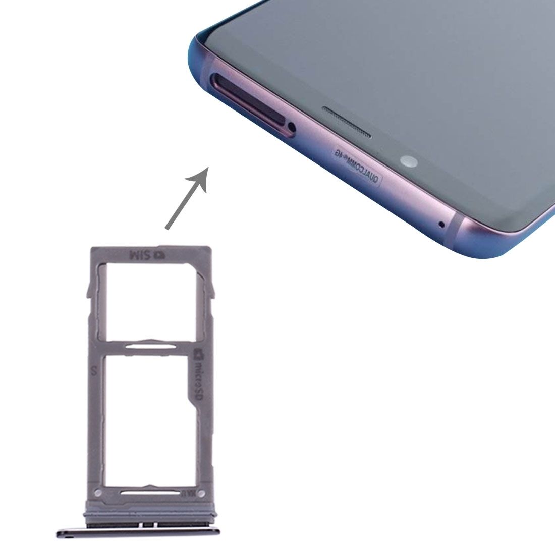 IPartsBuy For Samsung Galaxy S9+ / S9 SIM & Micro SD Card Tray(Black)