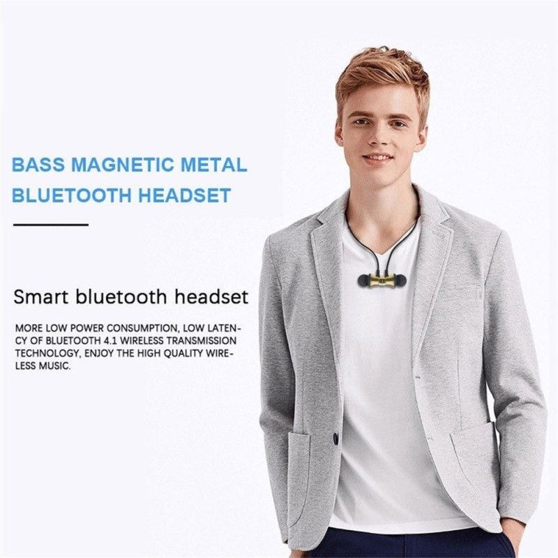 Magnetic Wireless Bluetooth-compatible 4.2 In-Ear-Black