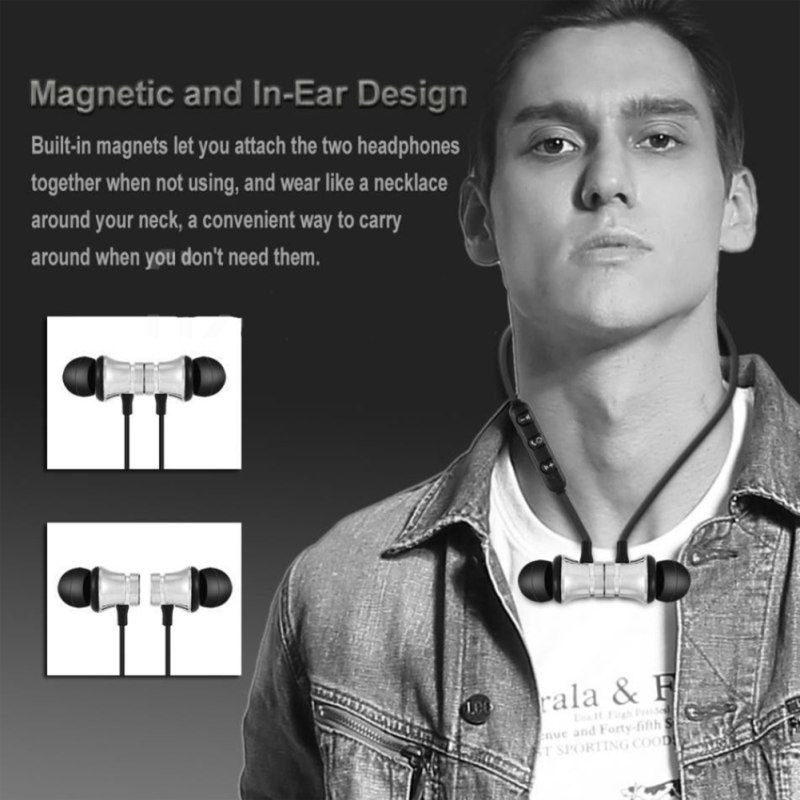 Magnetic Wireless Bluetooth-compatible 4.2 In-Ear-Black