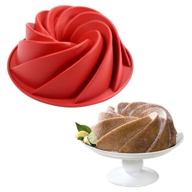 Supply 25*9cm Swirl Silicone Shape Butter Cake Mould Baking
