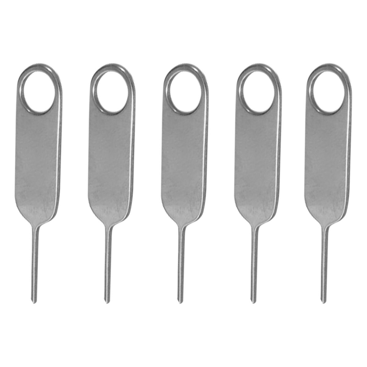 5Pcs Card Pin Burr-free Not Easy To Deform Compact Size SIM Card Tray Ejector Needle For Cellphone-Sliver White