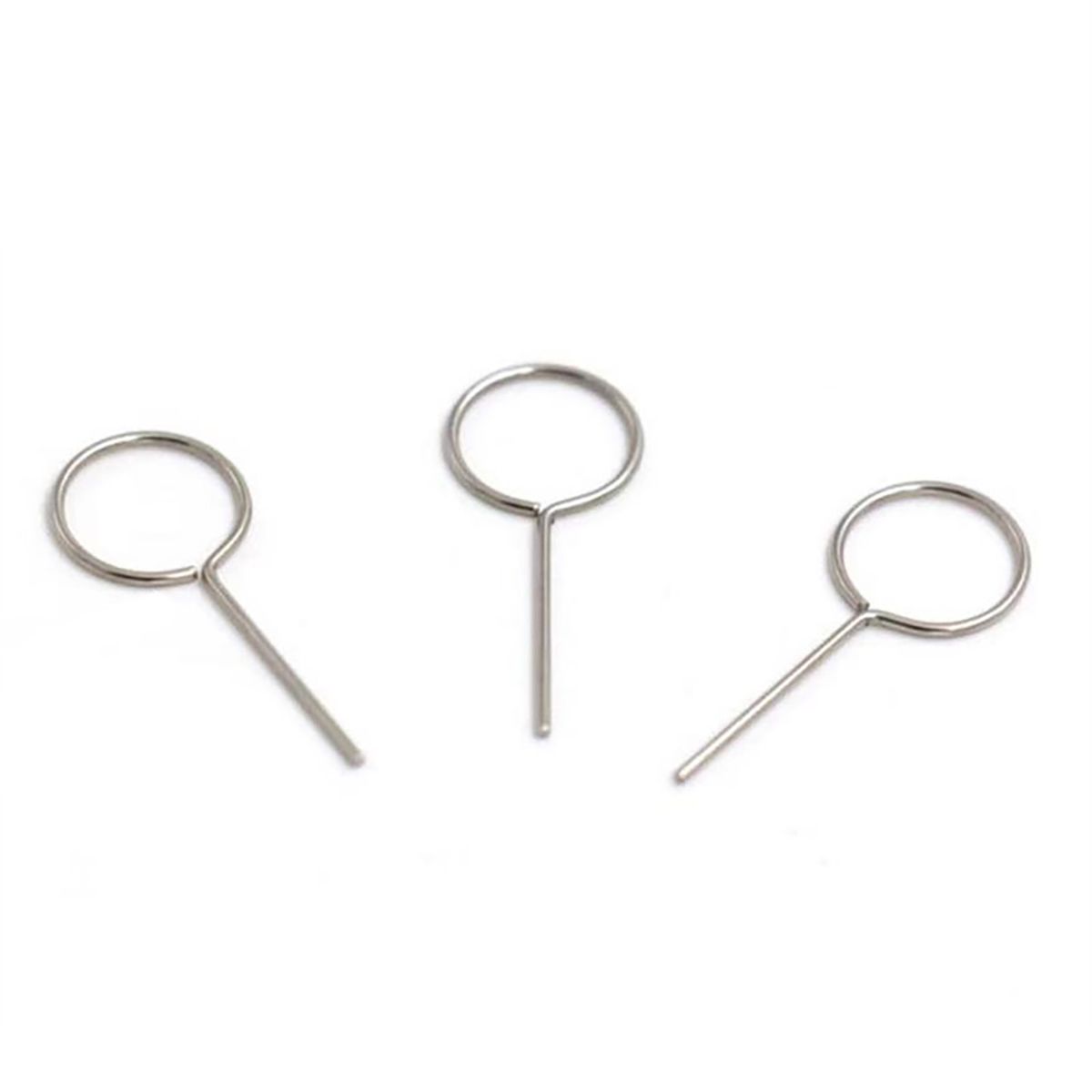 20Pcs SIM Card Remover Anti-Lost Wide Compatible Round Cellphones SIM Card Pin For Tablet-Sliver White