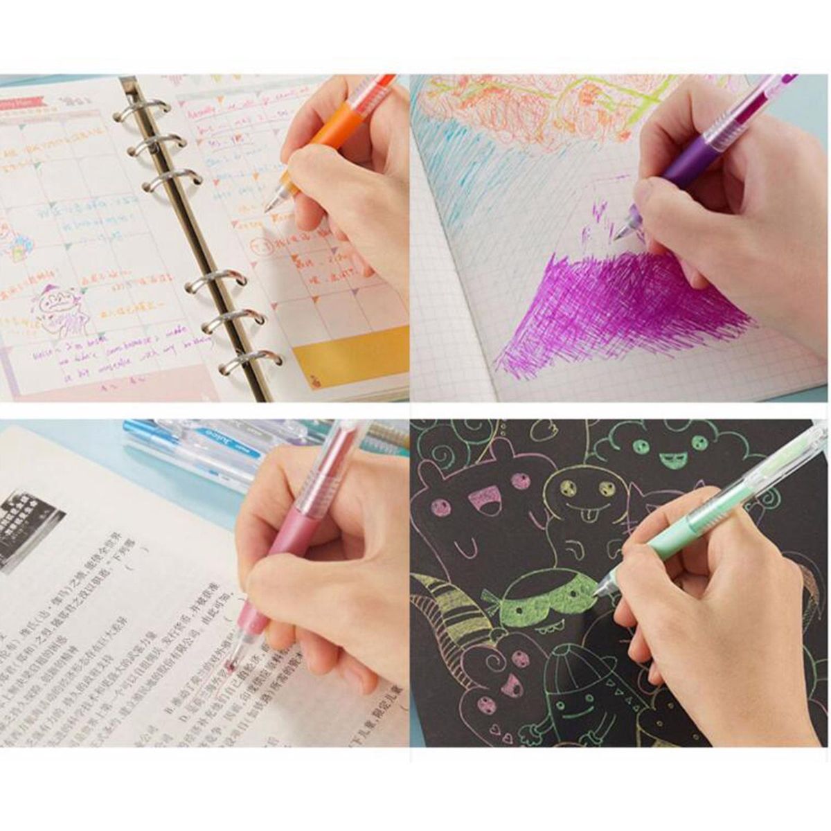 6Colors  Pens Set Adults Highlighter Drawing Sketching Colorful Ink