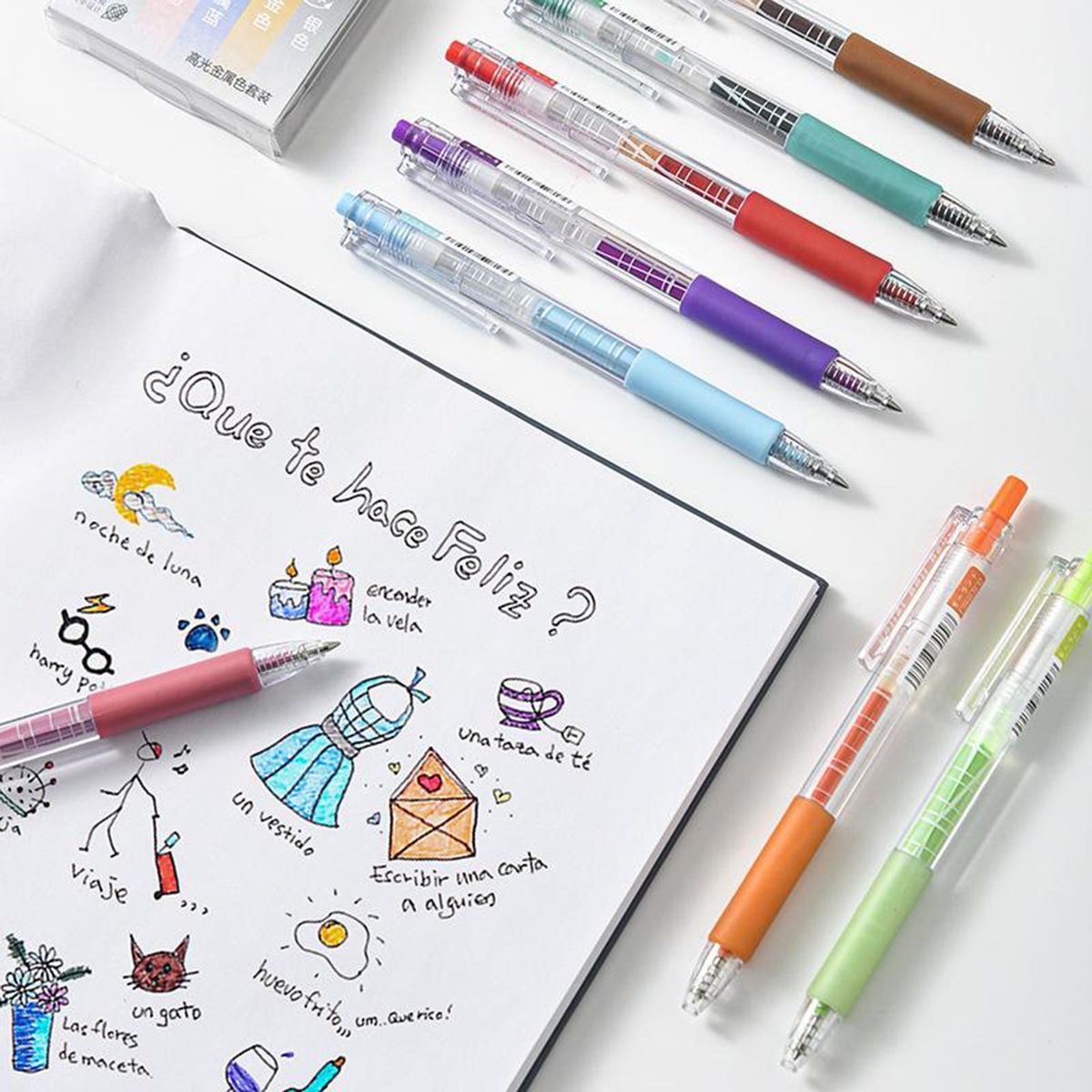 6Colors  Pens Set Adults Highlighter Drawing Sketching Colorful Ink