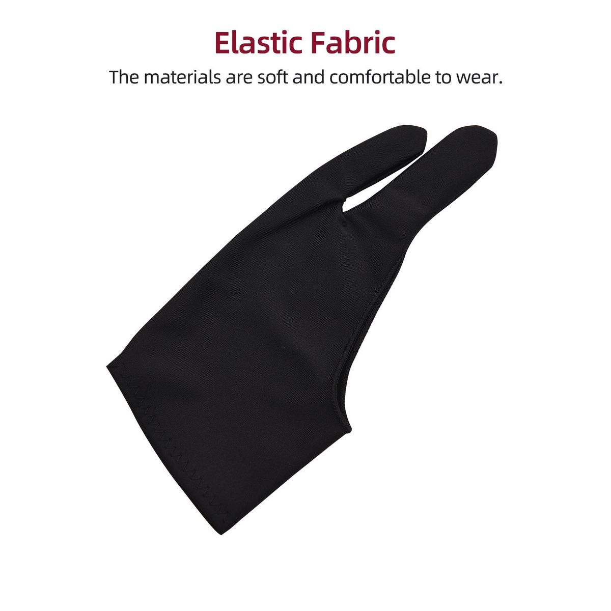 Two-Finger Free Size Drawing Glove Artist Tablet Painting Glove for Right & Left Hand Compatible with Huion/Wacom/BOSTO/UGEE/VINSA Graphics Drawing Tablets Monitor