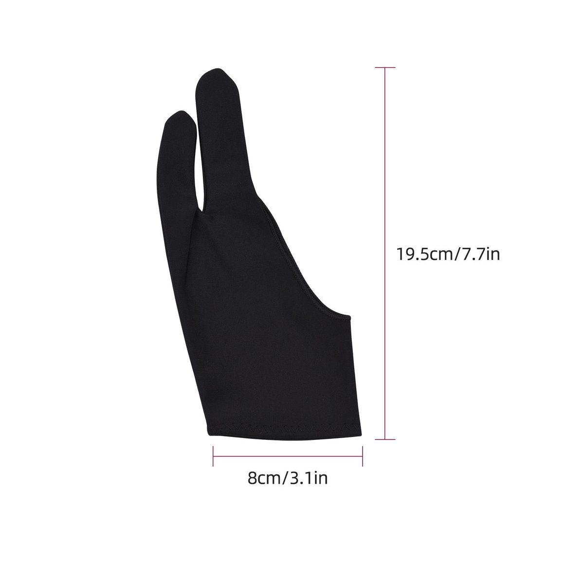 Two-Finger Free Size Drawing Glove Artist Tablet Painting Glove for Right & Left Hand Compatible with Huion/Wacom/BOSTO/UGEE/VINSA Graphics Drawing Tablets Monitor
