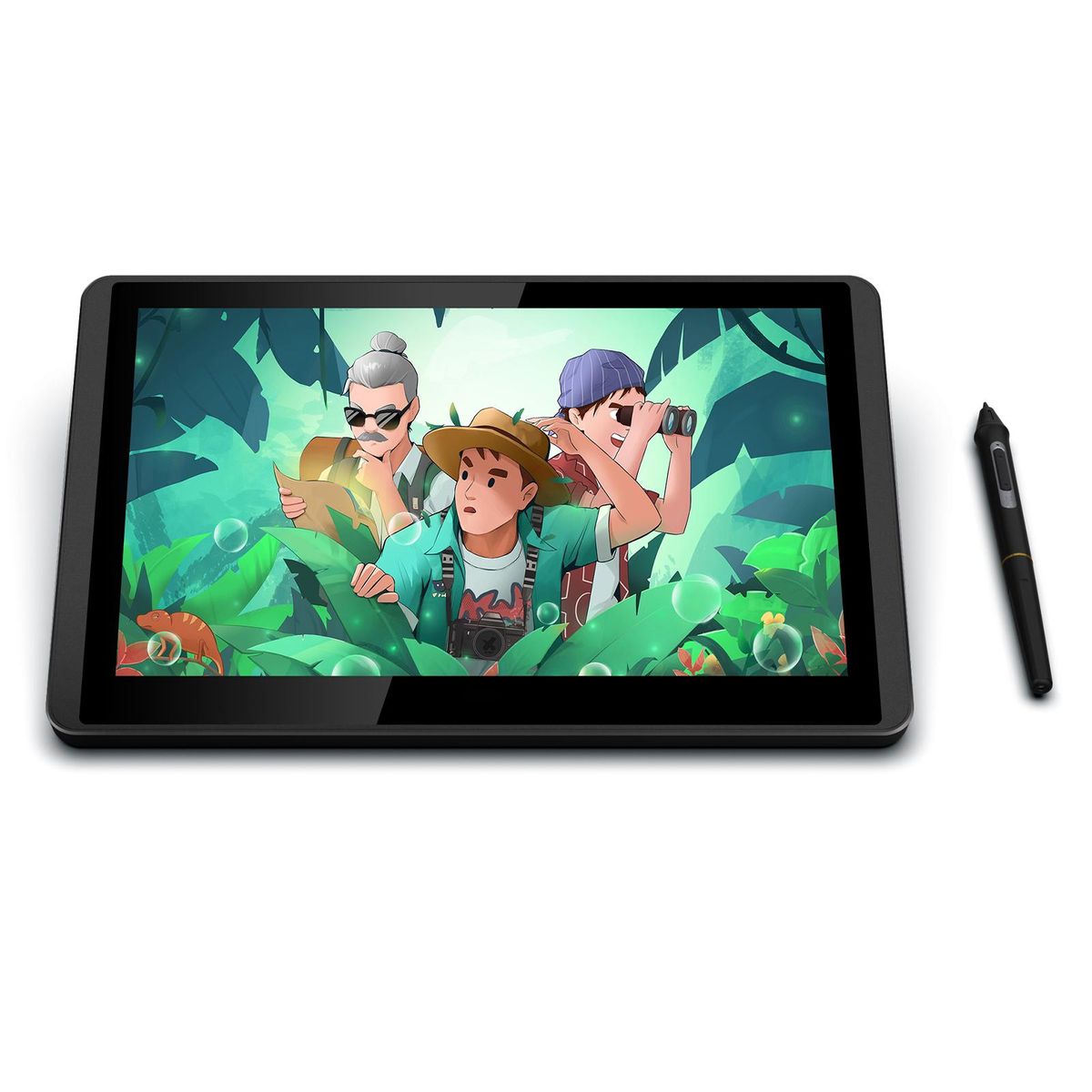 Bisofice 12HD-A H-IPS LCD Graphics Drawing Tablet Monitor 11.6 Inch Size 1366x768 Display 8192 Pressure Level Passive Technology with Tilt Function Support Windows MacOS USB-Powered Low Consumption Drawing Tablet with Interac