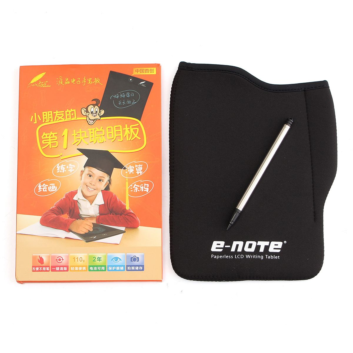 8.5 Inch 8.5" Howshow E-note LCD Writing Tablet Writer Graffiti Board Handwriting Notepad Gift Office Family School Drawing Child Kids Children Parenting Toys WordPad Black Red (red)