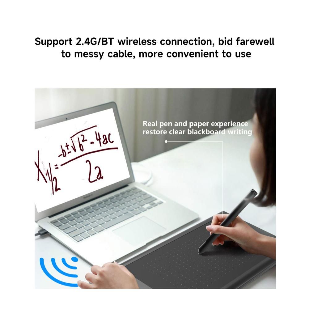 WP9622NB Graphics Tablet Drawing Tablet 8192 Levels Pressure Sensitivity 5080LPI Resolution 230PPS Read Speed 2.4G/BT Connection