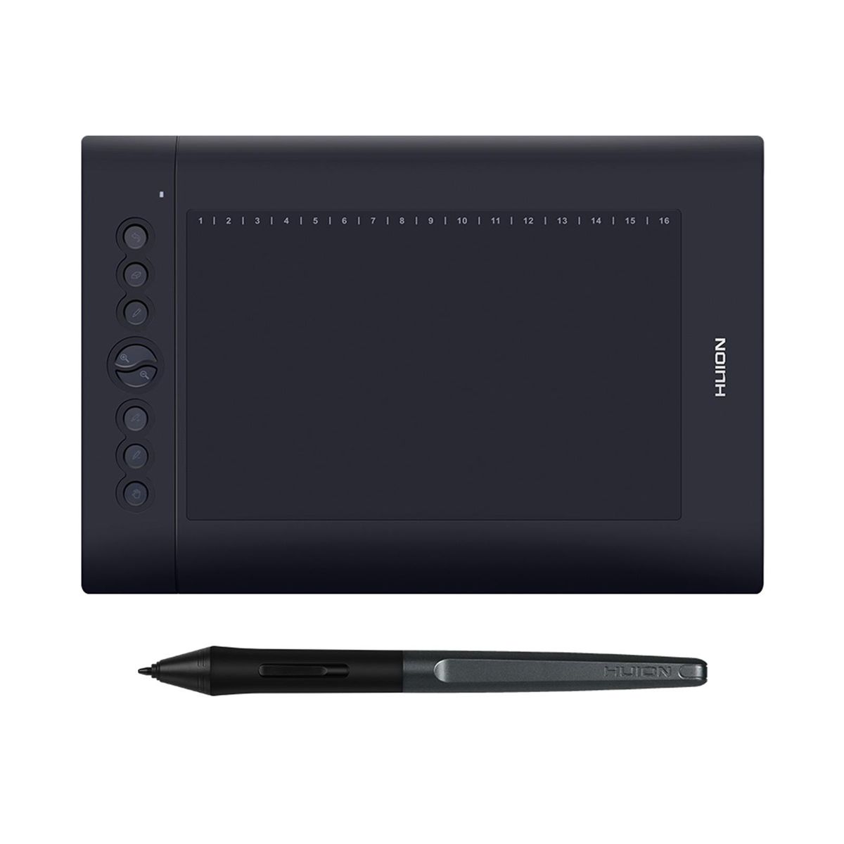 Huion H610 Pro V2 10x6.25 Inch Professional Graphics Drawing Tablet Signature Pad Board with 8 Express Keys 16 Soft Keys 8192 Levels Battery-Free Stylus Compatible with Windows 7/8/10 & Mac OS for Drawing Teaching Signature O