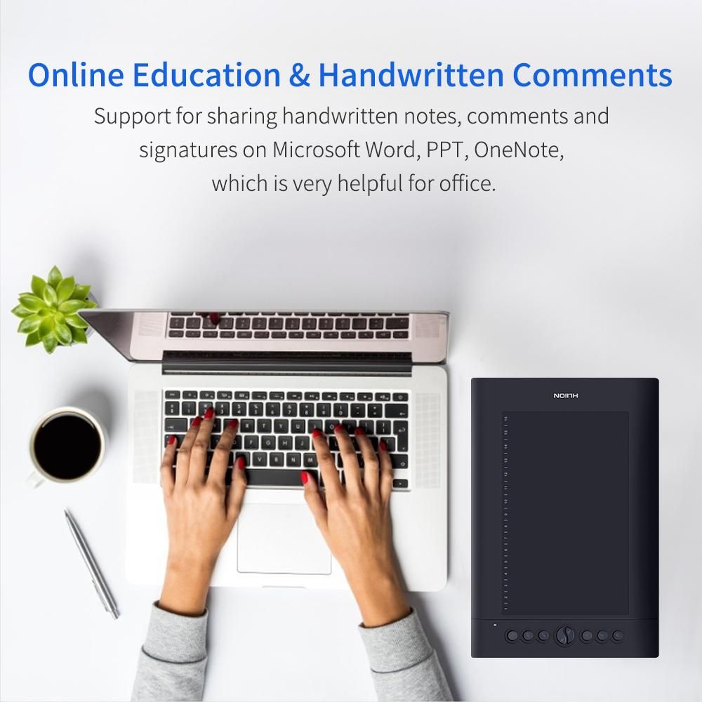 Huion H610 Pro V2 10x6.25 Inch Professional Graphics Drawing Tablet Signature Pad Board with 8 Express Keys 16 Soft Keys 8192 Levels Battery-Free Stylus Compatible with Windows 7/8/10 & Mac OS for Drawing Teaching Signature O